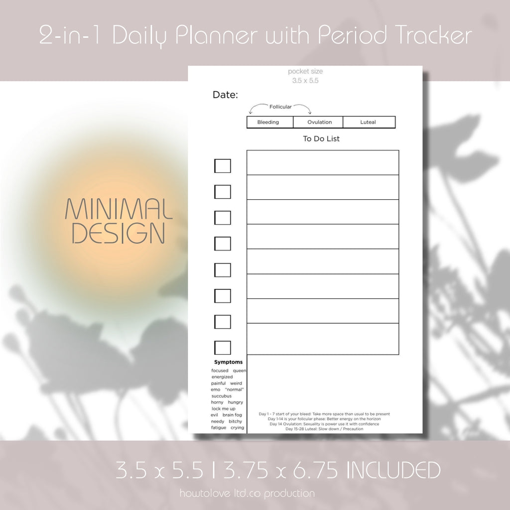 2-in-1 Day Planner and Period Tracker